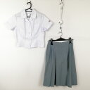 ブラウス スカート 上下2点セット M 夏物 女子 学生服 宮崎商業高校 白 制服 中古 ランクC EY3217