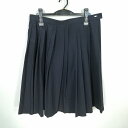 スクールスカート 大きいサイズ 夏物 w78-丈60 紺 中学 高校 プリーツ 学生服 制服 女子 中古 HK4037
