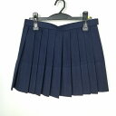 スクールスカート 冬物 w69-丈38 紺 中学 高校 マイクロミニ プリーツ 学生服 制服 女子 中古 HK5170