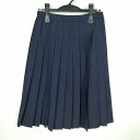 スクールスカート 冬物 w63-丈62 紺 中学 高校 プリーツ 学生服 制服 女子 中古 HK5197