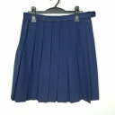 スクールスカート 大きいサイズ 冬物 w72-丈53 紺 中学 高校 プリーツ 学生服 制服 女子 中古 HK5223