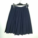 スクールスカート 冬物 w60-丈55 紺 埼玉伊奈学園中学 プリーツ 学生服 制服 女子 中古 HK5226