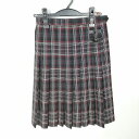 スクールスカート 夏物 w60-丈61 チェック 中学 高校 プリーツ 学生服 制服 女子 中古 HK5892