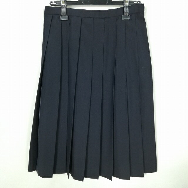 スクールスカート 夏物 w63-丈65 ストライプ 山口中村学園女子高校 プリーツ 学生服 制服 女子 中古 HK7520