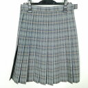 スクールスカート 夏物 w66-丈57 チェック 中学 高校 プリーツ 学生服 制服 女子 中古 HK7527