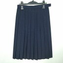 スクールスカート 夏物 w66-丈69 チェック 福岡市立中学標準服 プリーツ 学生服 制服 女子 中古 HK7537