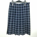 スクールスカート 夏物 w69-丈67 チェック 中学 高校 プリーツ 学生服 制服 女子 中古 HK7541