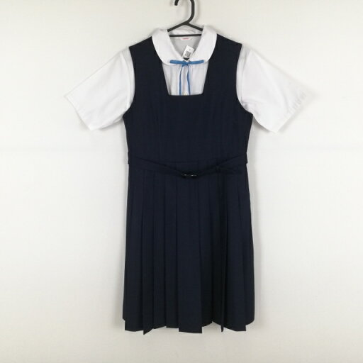 ジャンパースカート ネクタイ 160AS バスト84 ウエスト70 夏物 女子 学生服 埼玉春日部南中学 紺 制服 中古 ランクB NA1150 ジャンパースカート ネクタイ 160AS バスト84 ウエスト70 夏物 女子 学生服 埼玉春日部南中学 紺 制服 中古 ランクB NA1150