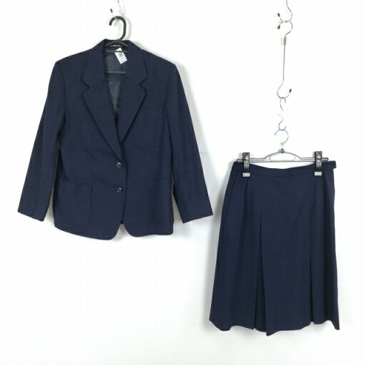 ブレザー スカート 上下2点セット 冬物 女子 学生服 中学 高校 紺 制服 中古 ランクC NA1649 ブレザー スカート 上下2点セット 冬物 女子 学生服 中学 高校 紺 制服 中古 ランクC NA1649