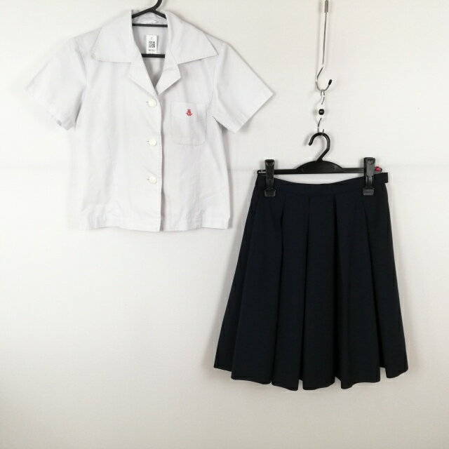 ブラウス スカート 上下2点セット M 夏物 女子 学生服 兵庫姫路西高校 白 制服 中古 ランクC NA5882