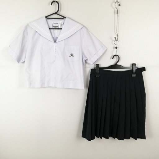 セーラー服 スカート 上下2点セット 大きいサイズ 夏物 白2本線 女子 学生服 兵庫琴陵中学 白 制服 中古 ランクC NA5887 セーラー服 スカート 上下2点セット 大きいサイズ 夏物 白2本線 女子 学生服 兵庫琴陵中学 白 制服 中古 ランクC NA5887
