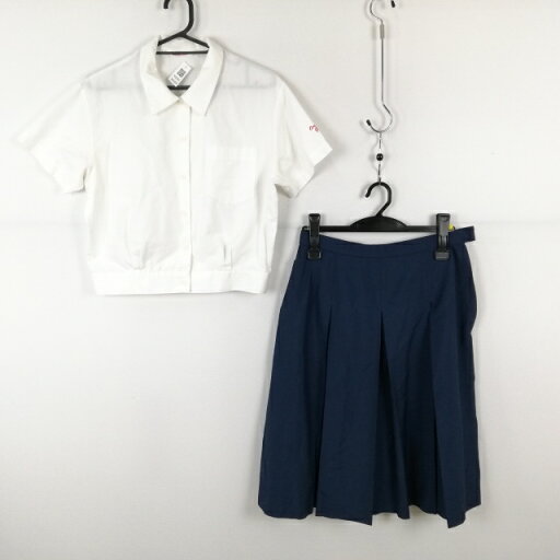 ブラウス スカート 上下2点セット L 大きいサイズ 夏物 女子 学生服 大阪学院大学高校 白 制服 中古 ランクC NA5889 ブラウス スカート 上下2点セット L 大きいサイズ 夏物 女子 学生服 大阪学院大学高校 白 制服 中古 ランクC NA5889