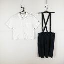 ブラウス スカート 上下2点セット L 大きいサイズ 夏物 女子 学生服 兵庫県立農業高校 白 制服 中古 ランクC NA5893