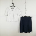 セーラー服 スカート 上下2点セット 大きいサイズ 夏物 女子 学生服 兵庫姫路高校 白 制服 中古 ランクC NA5896