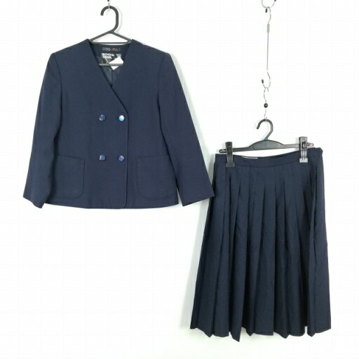 イートン スカート 上下2点セット 145A 冬物 女子 学生服 中学 高校 紺 制服 中古 ランクC NA5952 イートン スカート 上下2点セット 145A 冬物 女子 学生服 中学 高校 紺 制服 中古 ランクC NA5952