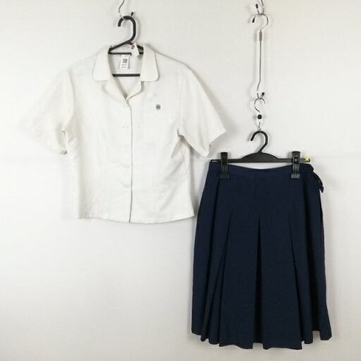 ブラウス スカート 上下2点セット 大きいサイズ 夏物 女子 学生服 福岡小倉南高校 白 制服 中古 ランクC NA6055 ブラウス スカート 上下2点セット 大きいサイズ 夏物 女子 学生服 福岡小倉南高校 白 制服 中古 ランクC NA6055