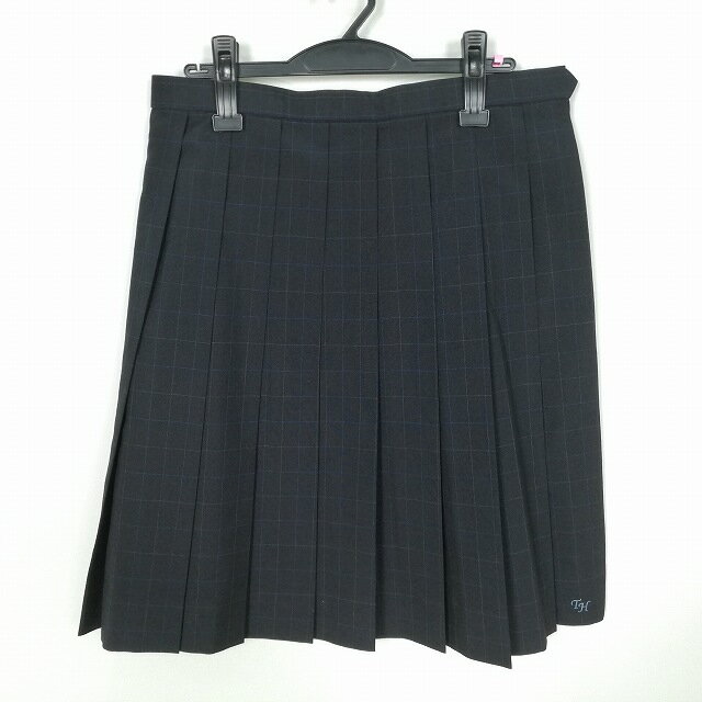 スクールスカート 大きいサイズ 夏物 w72-丈58 チェック 香川多度津高校 プリーツ 学生服 制服 女子 中古 HK4176