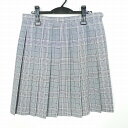 スクールスカート 大きいサイズ 夏物 w75-丈56 チェック 茨城霞ヶ浦高校 プリーツ 学生服 制服 女子 中古 HK4187