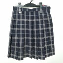 スクールスカート 夏物 w63-丈50 チェック 中学 高校 プリーツ 学生服 制服 女子 中古 HK4191