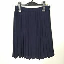 スクールスカート 冬物 w69-丈61 紺 中学 高校 プリーツ 学生服 制服 女子 中古 HK5908