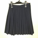 スクールスカート 冬物 w63-丈56 紺 中学 高校 プリーツ 学生服 制服 女子 中古 HK5931