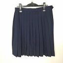 スクールスカート 大きいサイズ 冬物 w72-丈60 紺 中学 高校 プリーツ 学生服 制服 女子 中古 HK5941