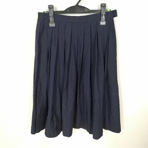 スクールスカート 冬物 w66-丈63 紺 中学 高校 プリーツ 学生服 制服 女子 中古 HK5952 スクールスカート 冬物 w66-丈63 紺 中学 高校 プリーツ 学生服 制服 女子 中古 HK5952