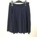 スクールスカート 冬物 w69-丈60 紺 中学 高校 プリーツ 学生服 制服 女子 中古 HK5959