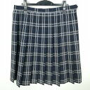 スクールスカート 大きいサイズ 夏物 w78-丈58 チェック 中学 高校 プリーツ 学生服 制服 女子 中古 HK7546