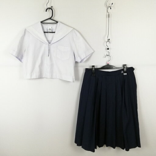 セーラー服 スカート 上下2点セット 大きいサイズ 夏物 白3本線 女子 学生服 中学 高校 白 制服 中古 ランクC NA6022 セーラー服 スカート 上下2点セット 大きいサイズ 夏物 白3本線 女子 学生服 中学 高校 白 制服 中古 ランクC NA6022