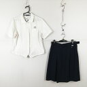 ブラウス スカート 上下2点セット L 大きいサイズ 夏物 女子 学生服 兵庫網干高校 白 制服 中古 ランクC NA6023