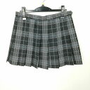 スクールスカート 夏物 w69-丈38 チェック 中学 高校 マイクロミニ プリーツ 学生服 制服 女子 中古 HK0493