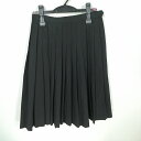 スクールスカート 夏物 w63-丈59 黒 中学 高校 プリーツ 学生服 制服 女子 中古 HK4043