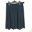 スクールスカート 大きいサイズ 夏物 w72-丈65 紺 中学 高校 プリーツ 学生服 制服 女子 中古 HK5256