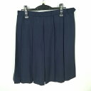 スクールスカート 冬物 w69-丈56 紺 中学 高校 プリーツ 学生服 制服 女子 中古 HK5261