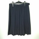 スクールスカート 冬物 w69-丈62 紺 中学 高校 プリーツ 学生服 制服 女子 中古 HK5272