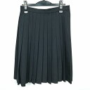 スクールスカート 冬物 w66-丈60 黒 中学 高校 プリーツ 学生服 制服 女子 中古 HK5828
