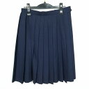 スクールスカート 冬物 w69-丈60 紺 中学 高校 プリーツ 学生服 制服 女子 中古 HK5837