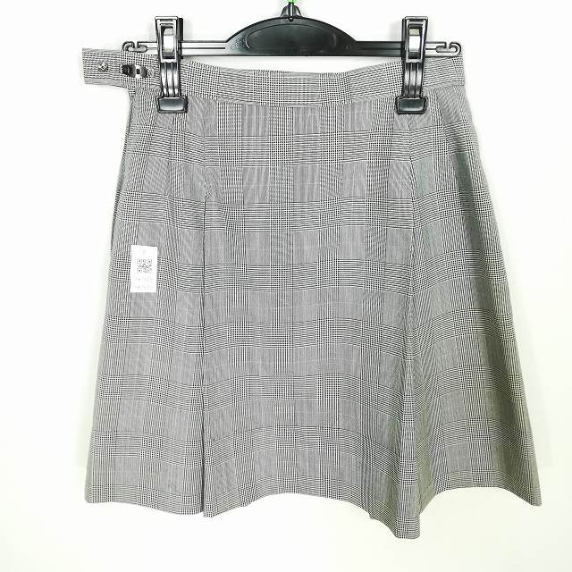 スクールスカート 夏物 w66-丈47 チェック 中学 高校 プリーツ 学生服 制服 女子 中古 HK7605