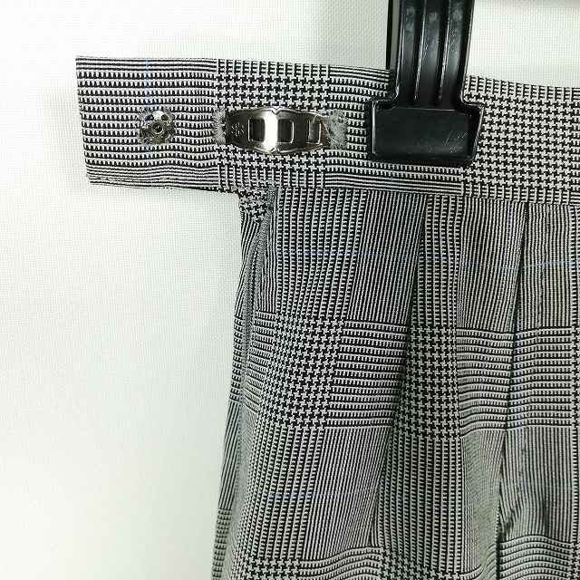 スクールスカート 夏物 w66-丈47 チェック 中学 高校 プリーツ 学生服 制服 女子 中古 HK7605