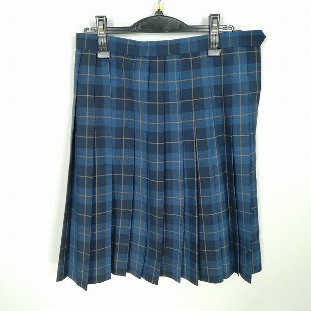 スクールスカート 夏物 w69-丈57 チェック 中学 高校 プリーツ 学生服 制服 女子 中古 HK7620