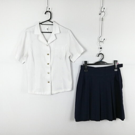 ブラウス スカート 上下2点セット 大きいサイズ 夏物 女子 学生服 中学 高校 白 制服 中古 ランクC NA6031 ブラウス スカート 上下2点セット 大きいサイズ 夏物 女子 学生服 中学 高校 白 制服 中古 ランクC NA6031