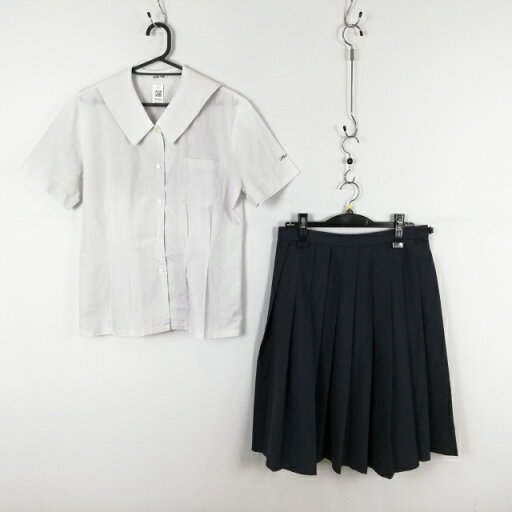 セーラー服 チェックスカート 上下2点セット L 大きいサイズ 夏物 女子 学生服 岡山白陵高校 白 制服 中古 ランクC NA6086 セーラー服 チェックスカート 上下2点セット L 大きいサイズ 夏物 女子 学生服 岡山白陵高校 白 制服 中古 ランクC NA6086