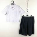 ブラウス スカート 上下2点セット 大きいサイズ 富士ヨット 夏物 女子 学生服 中学 高校 白 制服 中古 ランクC NA6090