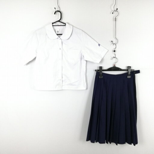 ブラウス スカート 上下2点セット 大きいサイズ 夏物 女子 学生服 中学 高校 白 制服 中古 ランクC NA6093 ブラウス スカート 上下2点セット 大きいサイズ 夏物 女子 学生服 中学 高校 白 制服 中古 ランクC NA6093