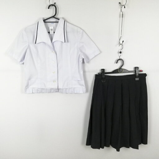 ブラウス スカート 上下2点セット 夏物 女子 学生服 中学 高校 白 制服 中古 ランクC NA6099 ブラウス スカート 上下2点セット 夏物 女子 学生服 中学 高校 白 制服 中古 ランクC NA6099