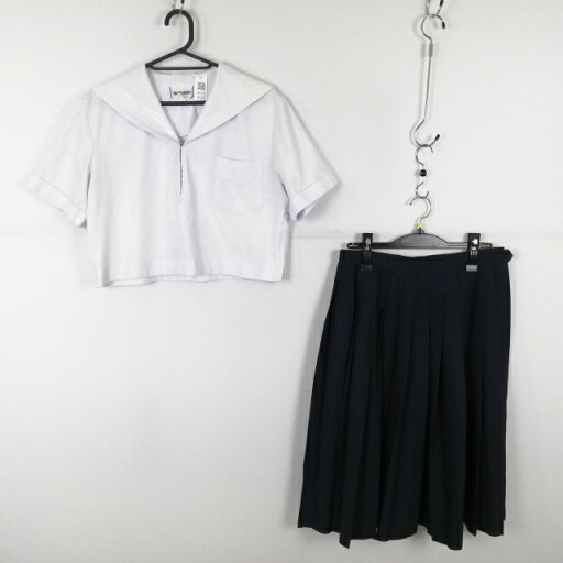 セーラー服 スカート 上下2点セット 大きいサイズ 夏物 白3本線 女子 学生服 中学 高校 白 制服 中古 ランクC NA6112 セーラー服 スカート 上下2点セット 大きいサイズ 夏物 白3本線 女子 学生服 中学 高校 白 制服 中古 ランクC NA6112