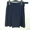 スクールスカート 大きいサイズ 冬物 w72-丈56 紺 中学 高校 プリーツ 学生服 制服 女子 中古 HK7654