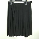 スクールスカート 冬物 w69-丈64 黒 中学 高校 プリーツ 学生服 制服 女子 中古 HK7724