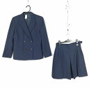 ブレザー スカート 上下2点セット 指定 冬物 女子 学生服 中学 高校 紺 制服 中古 ランクC NA2958